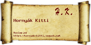 Hornyák Kitti névjegykártya